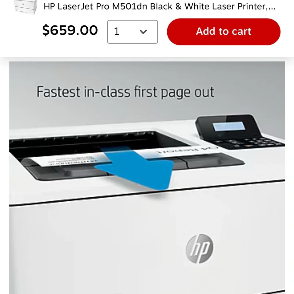 Brand new in box! Free shipping!!!! HP LaserJet Pro M501dn Black & White Printer